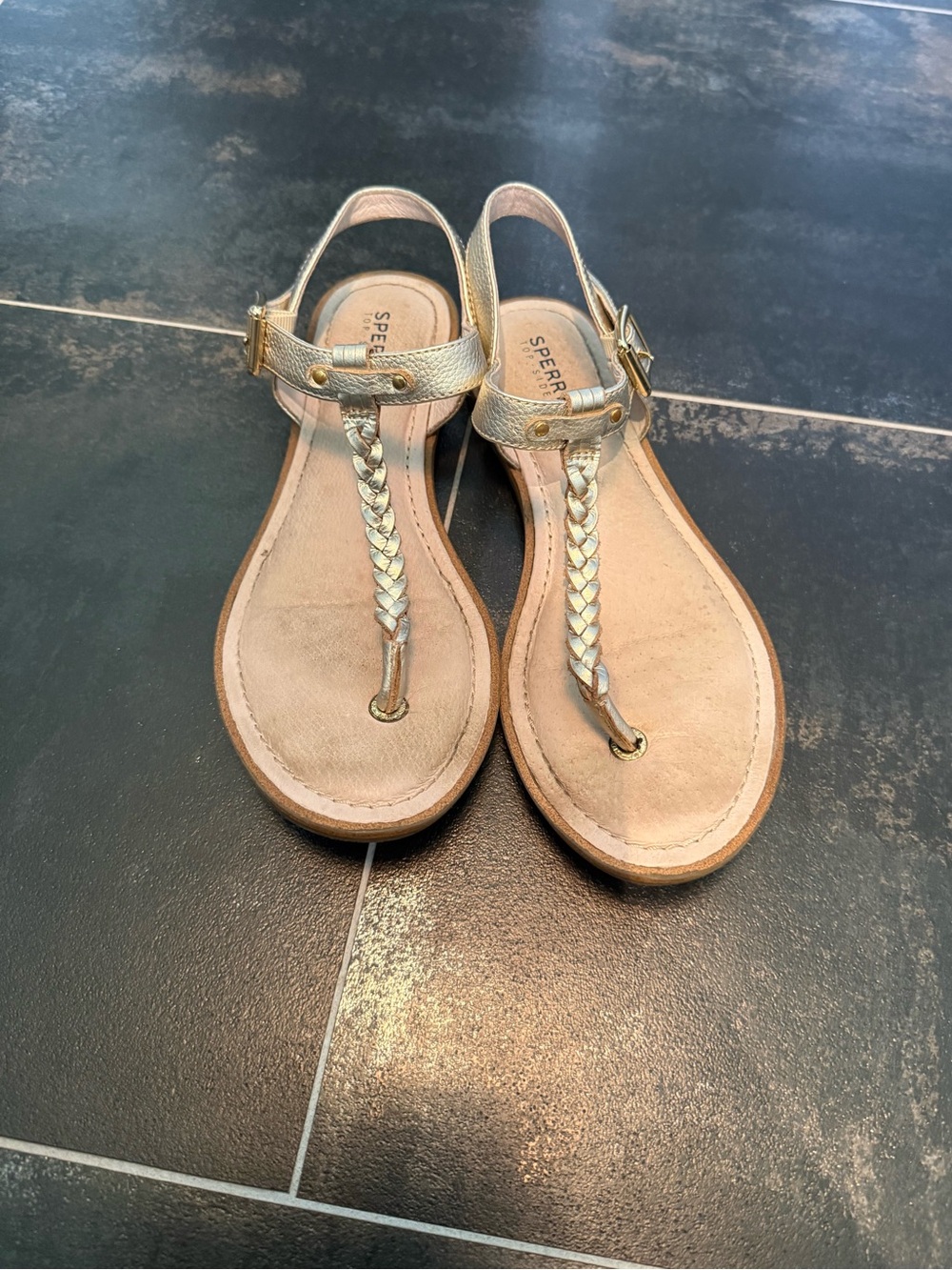 Gold sperry women’s sandals